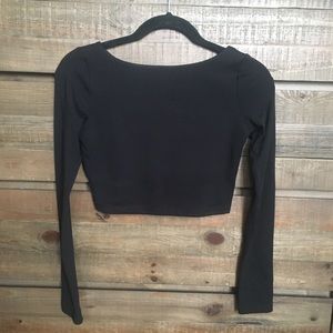 Susana Monaco Black Cropped Long Sleeve